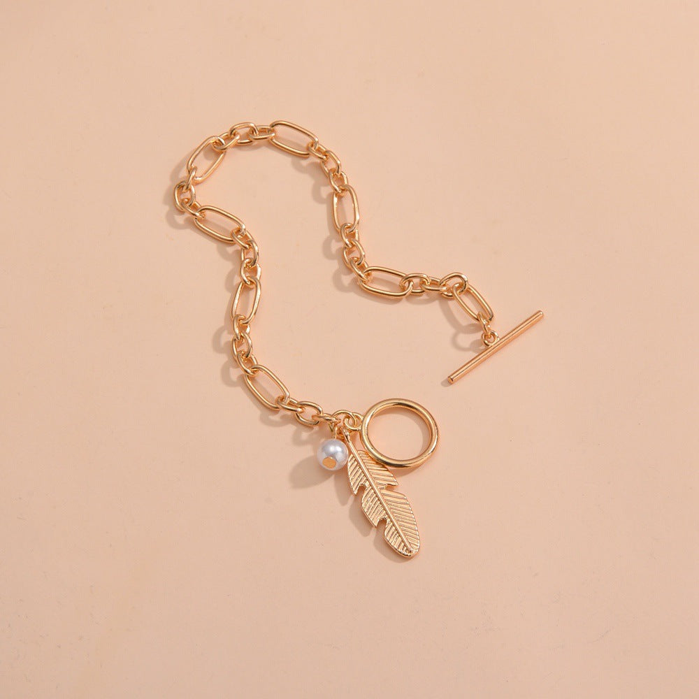 Leaf Charm Chain Bracelet