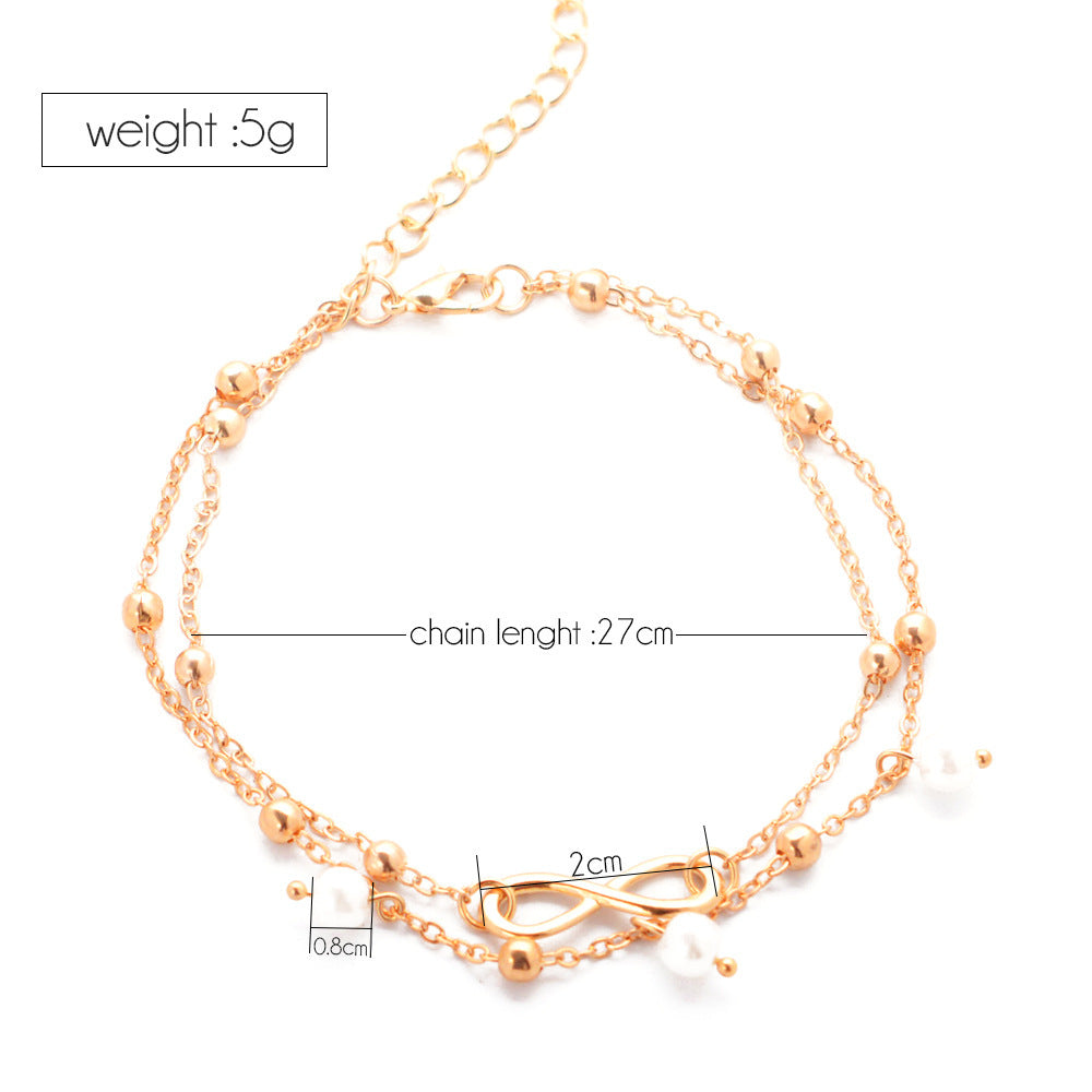 Infinity Pearl Anklet Jewelry