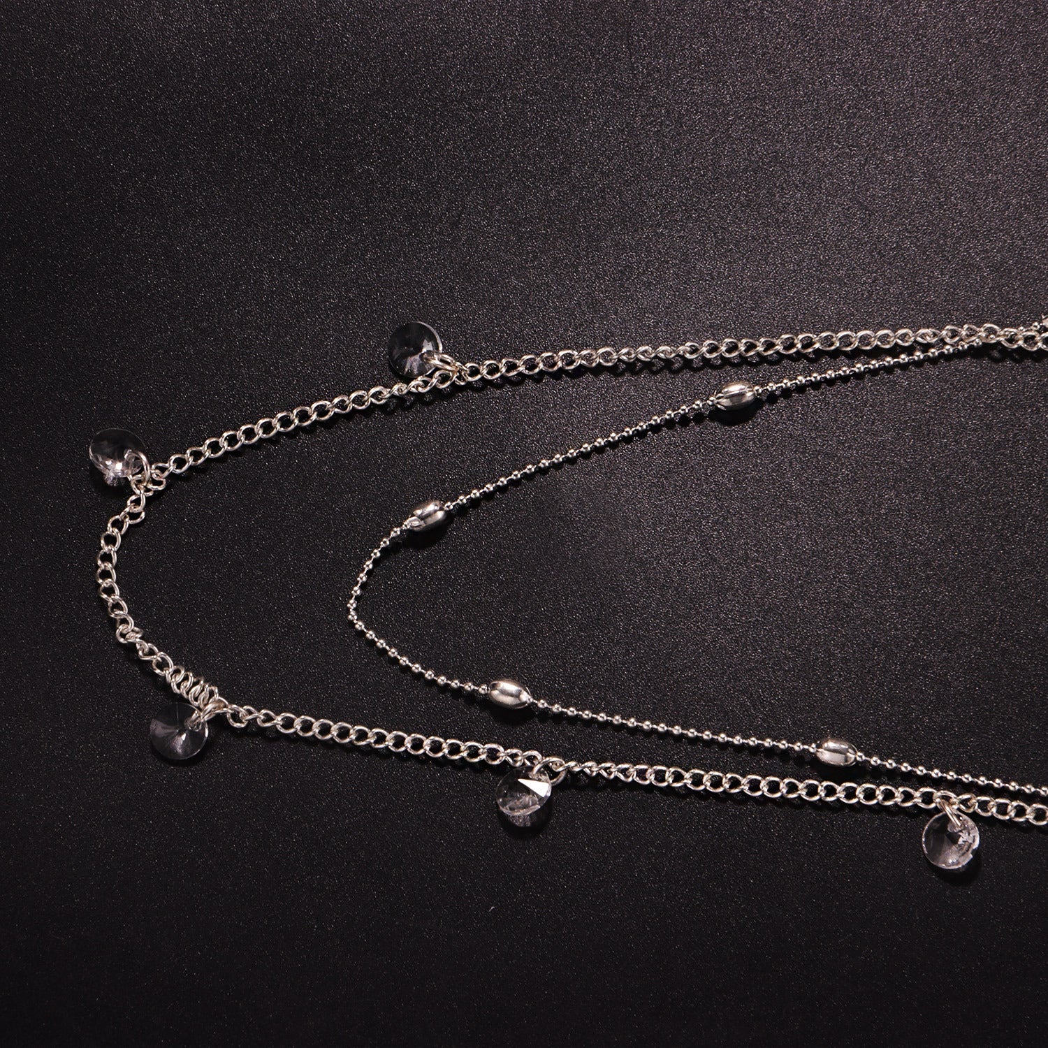 Small Crystal Stone Beads Chain Necklace