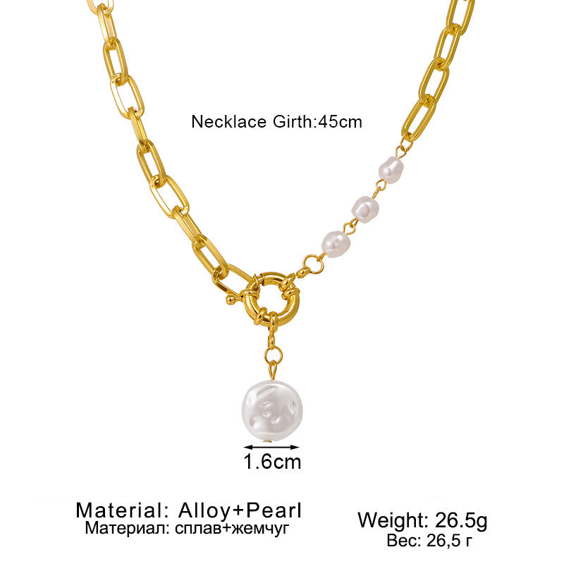 Vintage Irregular Pearl Pendant Necklace