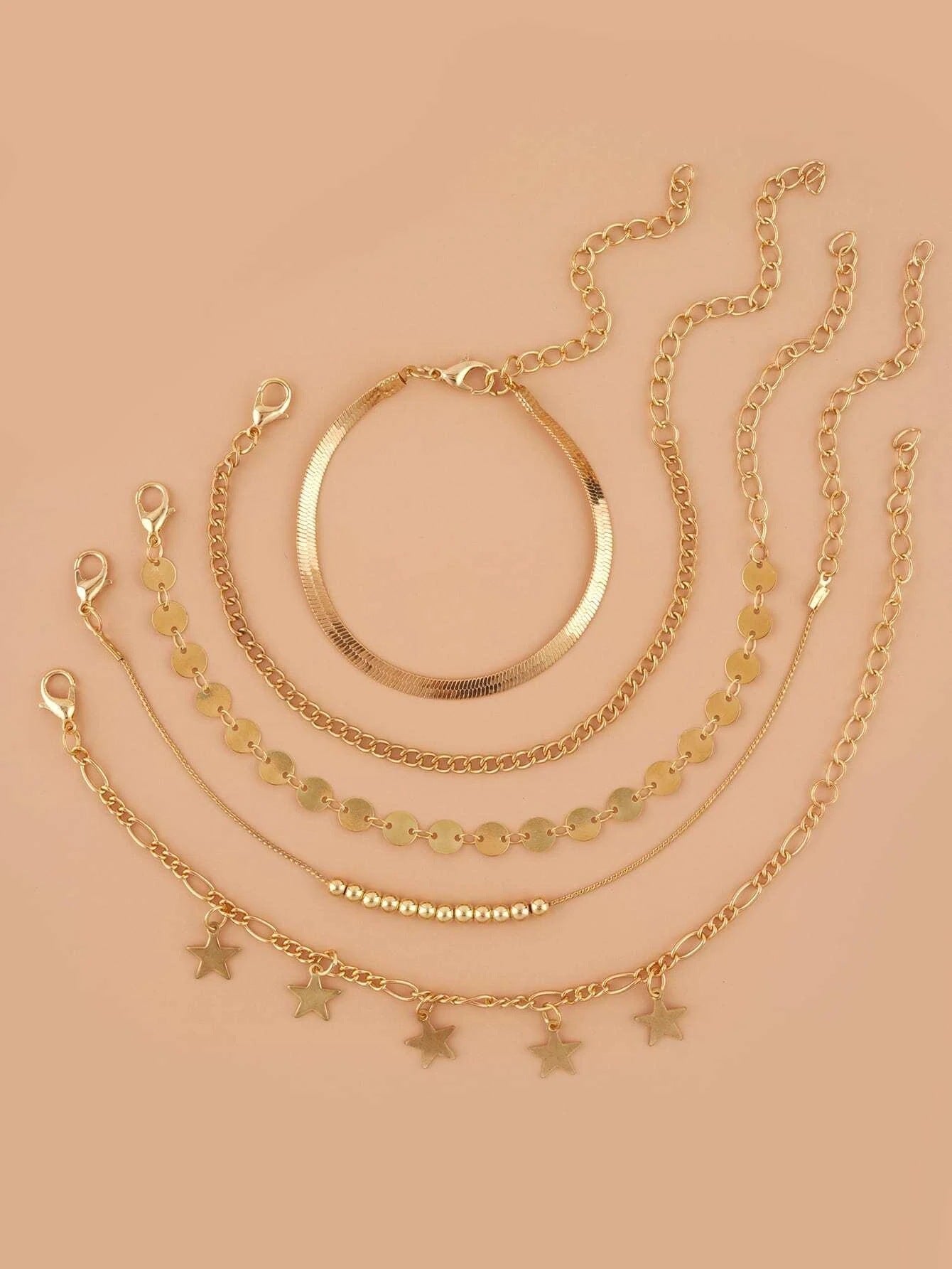 Multi-Layer Star Disc Beach Cuban Chain Foot Chain