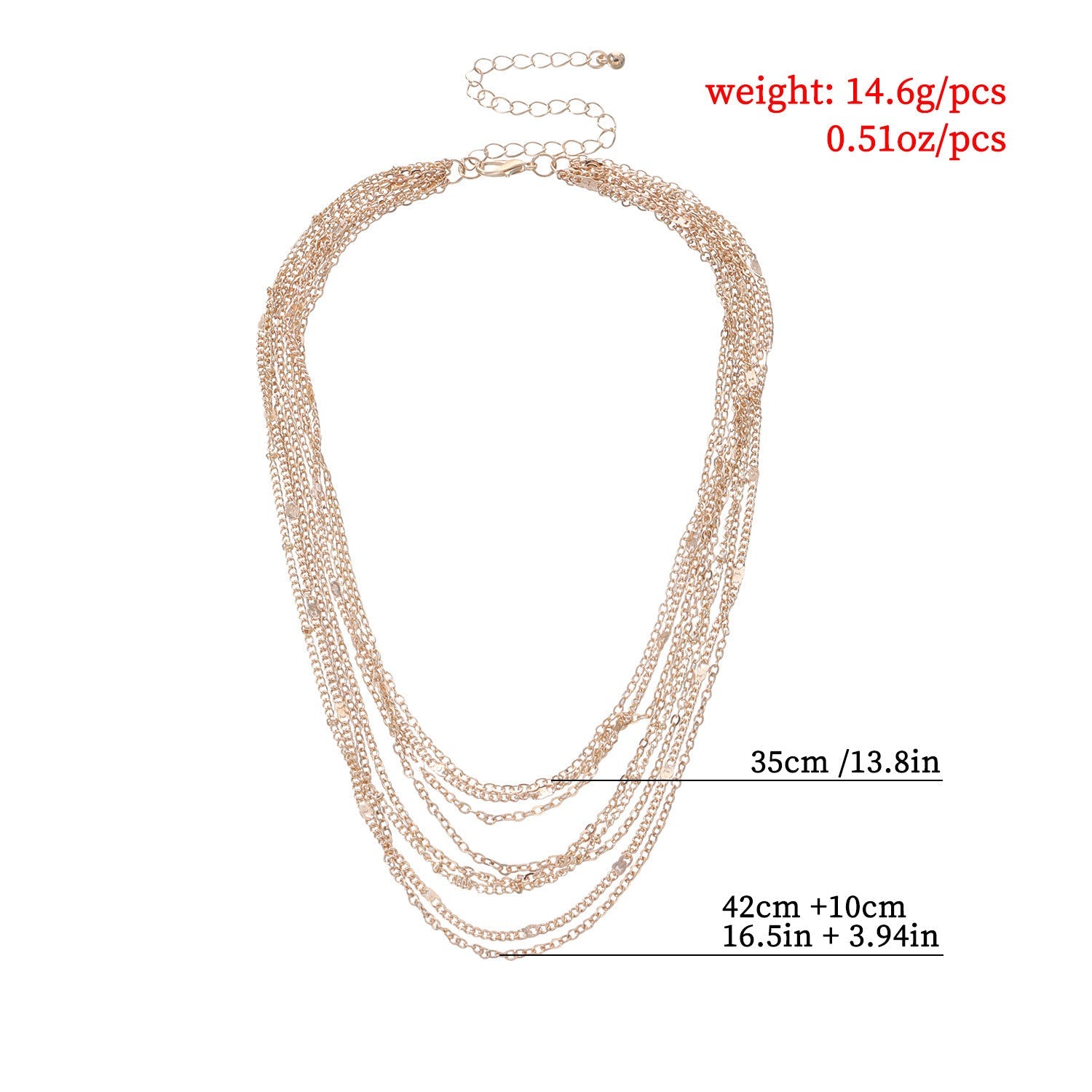 Multi Layer Tassel Metal Collarbone Chain Necklace