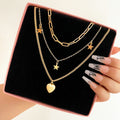 Vintage Style Star Heart Multi-layer Necklace