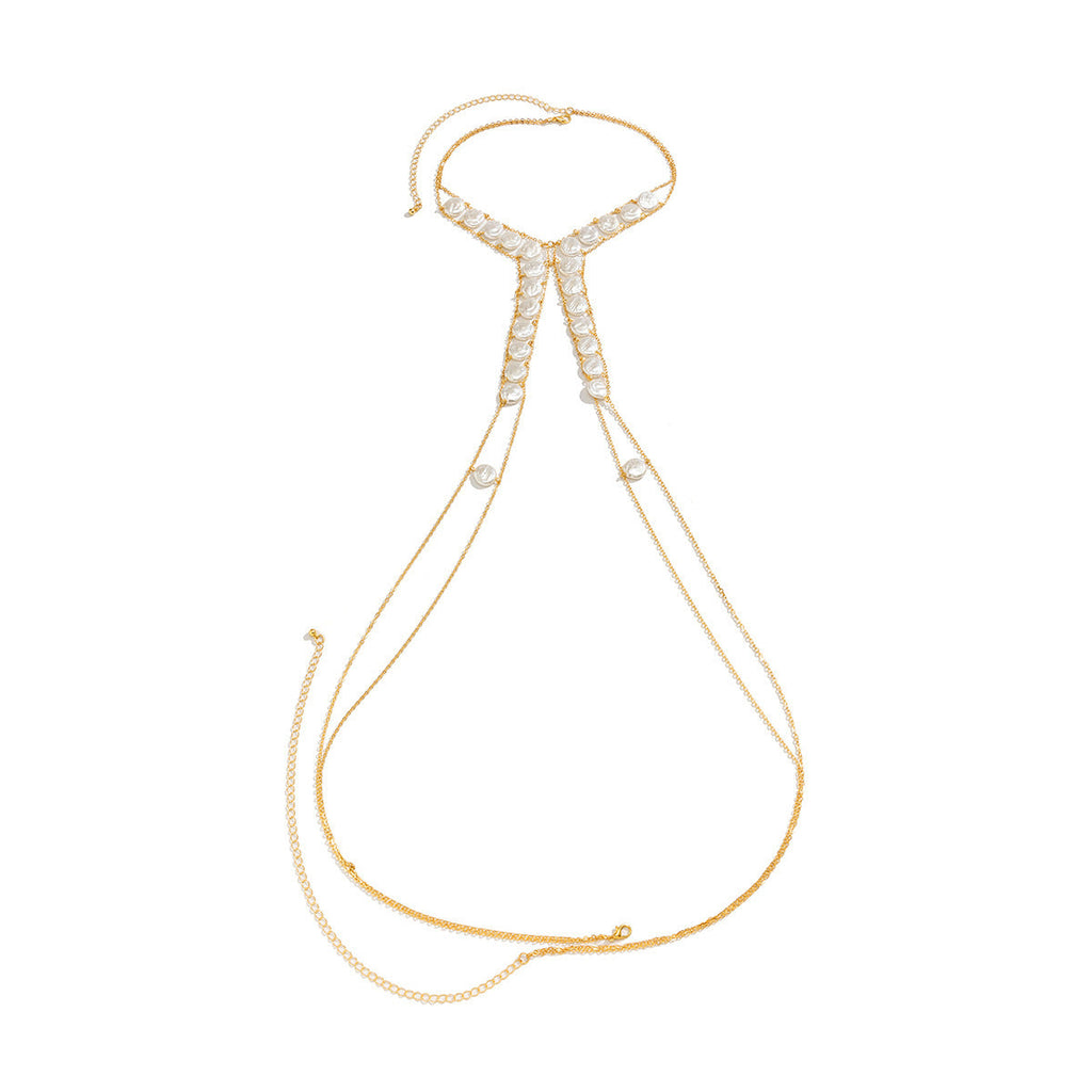 Sexy Pearl Chest Bikini Chain Fashion Jewelry Body Chain