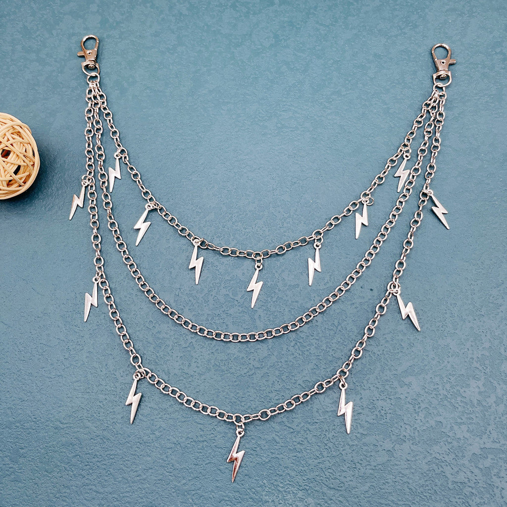 Lightning Pendant Metal Waist Chain
