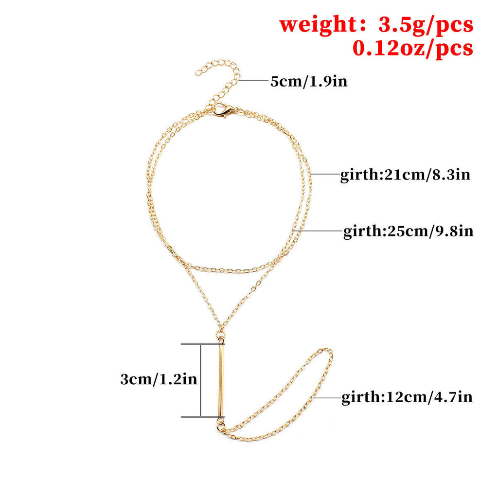 Bohemian Style Bar Anklets Jewelry with Toe Ring