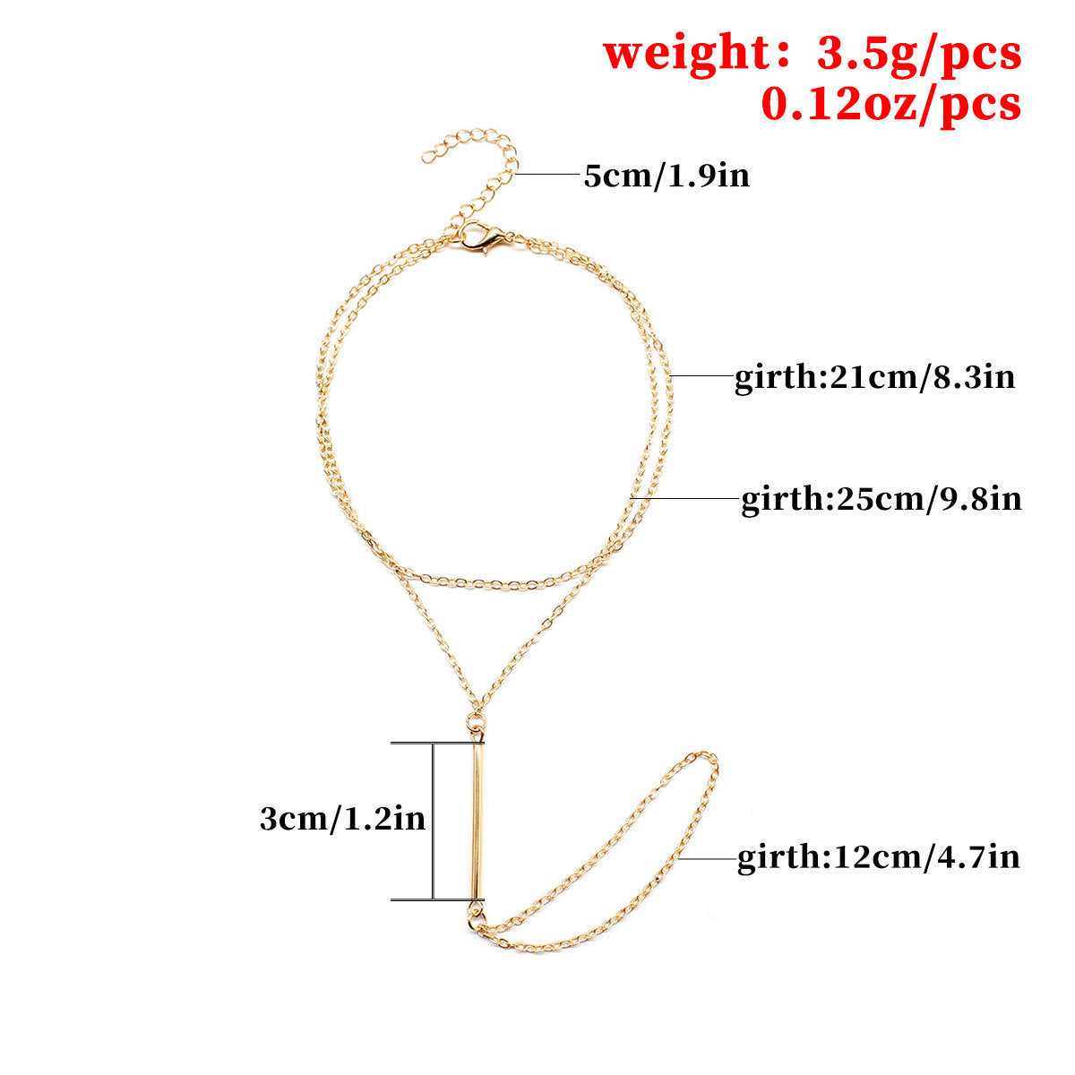 Bohemian Style Bar Anklets Jewelry with Toe Ring