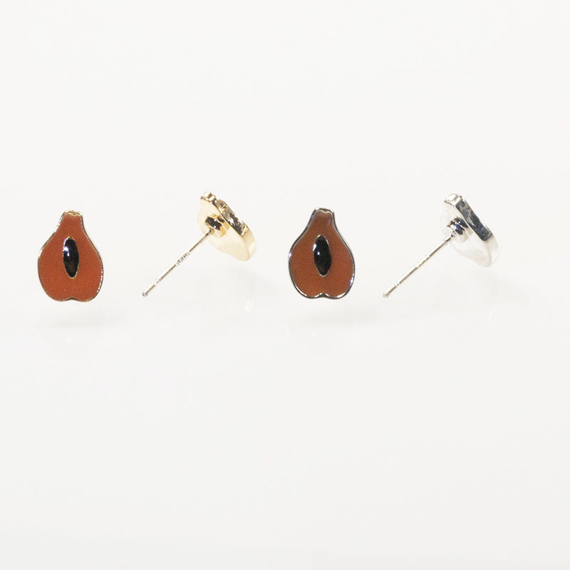 Kiwi avocado stud earrings set