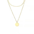 Coin Disc Necklace Chokers Double Layered Necklace