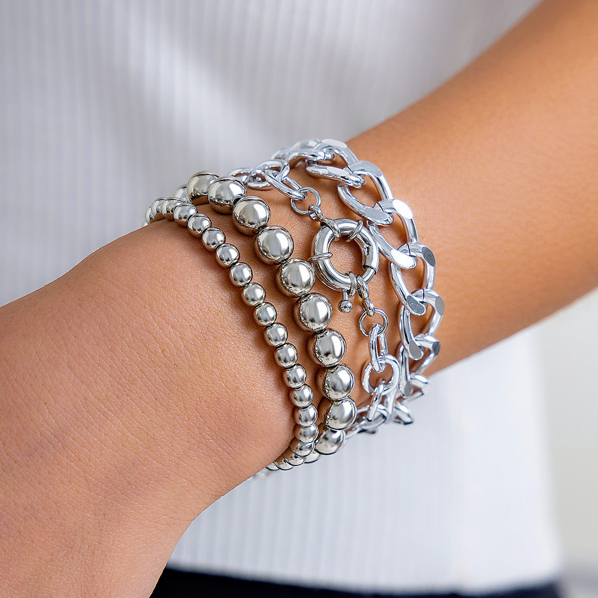 Boho Fashion Chunky Chain Bracelets Set