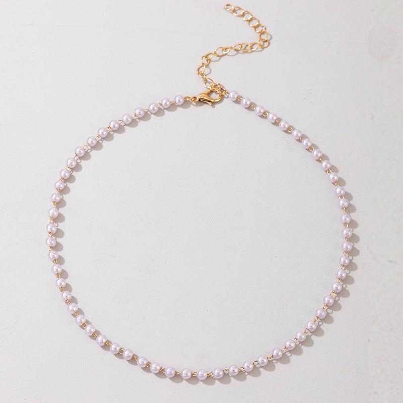 Fashion Jewelry Vintage Pearl Geometric Necklace