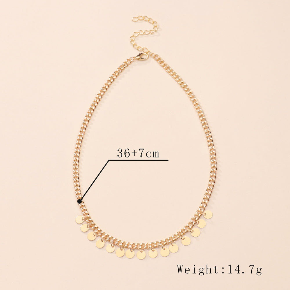 Coin Drop Necklace Punk Style