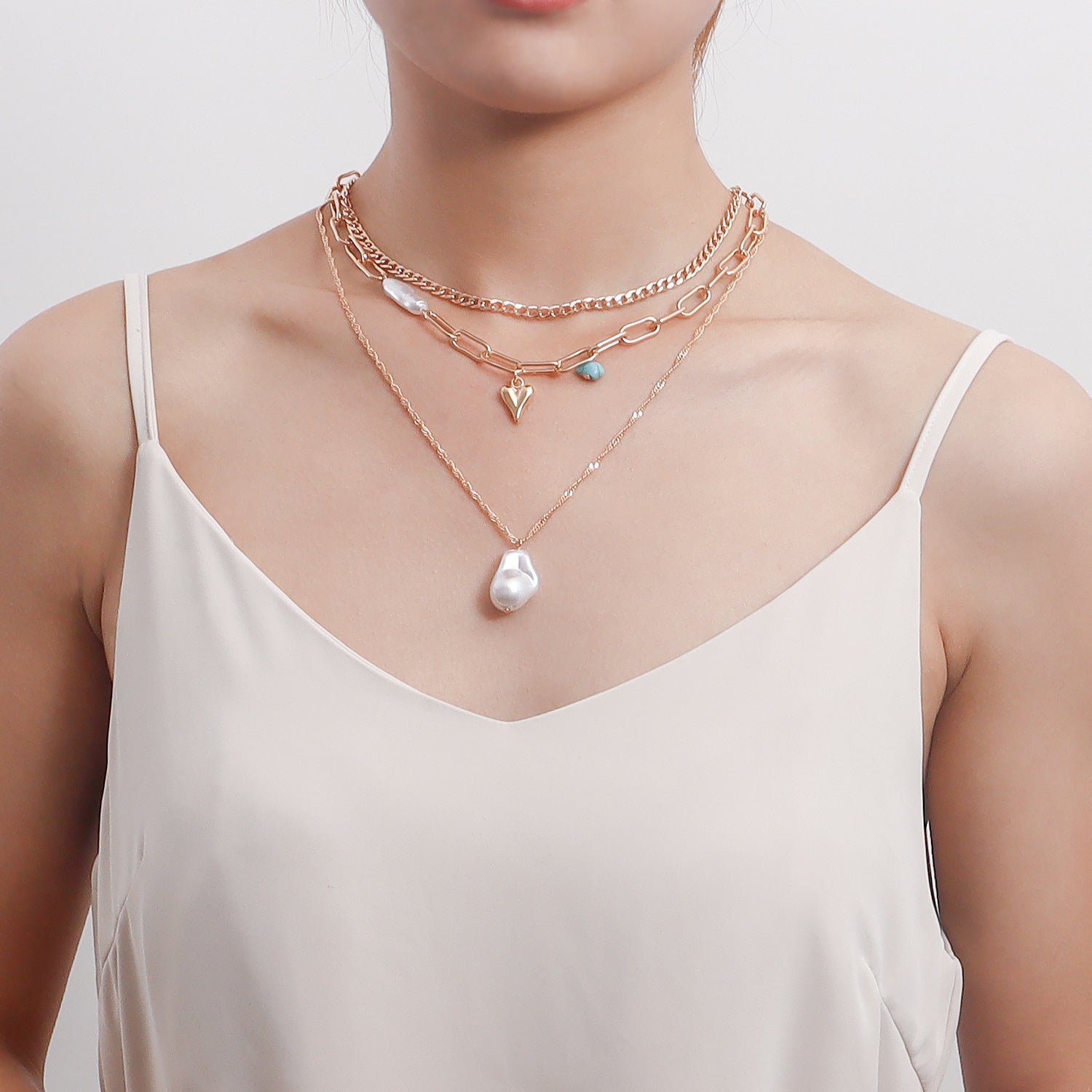 Multi Layer Heart Pendant Necklace