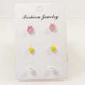 Cartoon bunny stud earrings set
