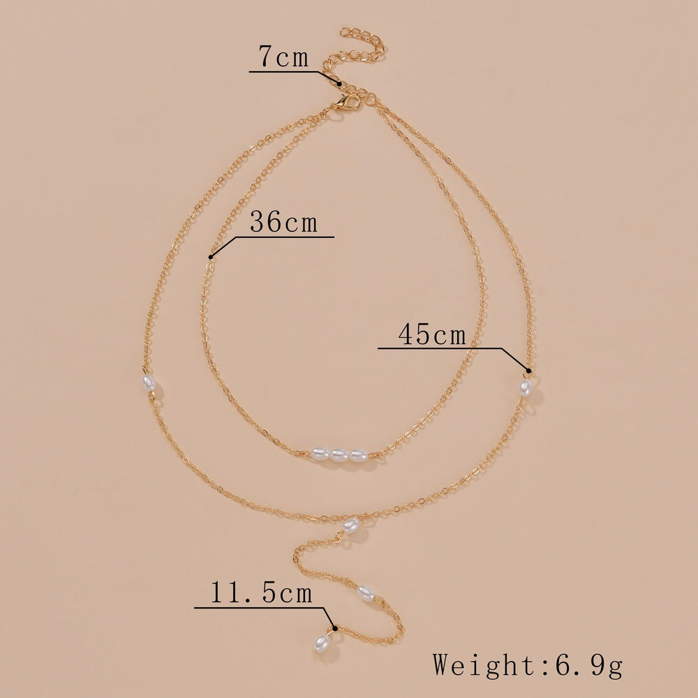 Double Layer Chain Pearl Necklaces