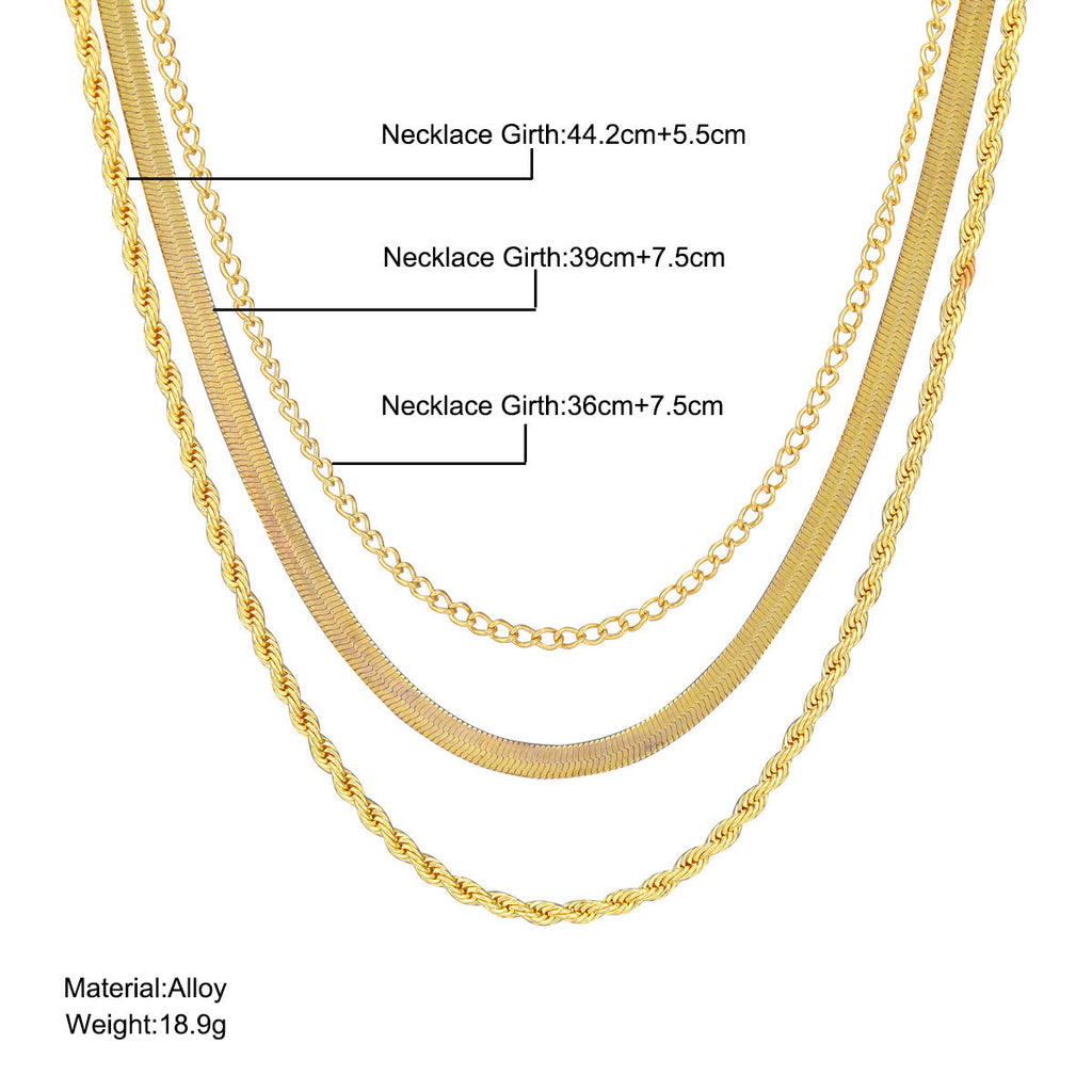 Double Layer Necklace Twist Chain for Women