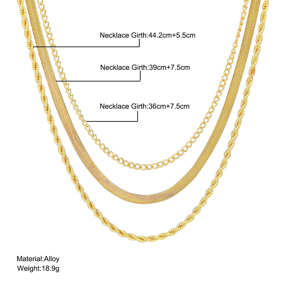 Double Layer Necklace Twist Chain for Women