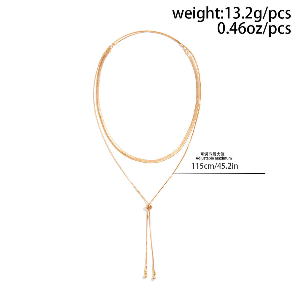 Punk Simple Double-Layer Snake Bone Chain Necklace