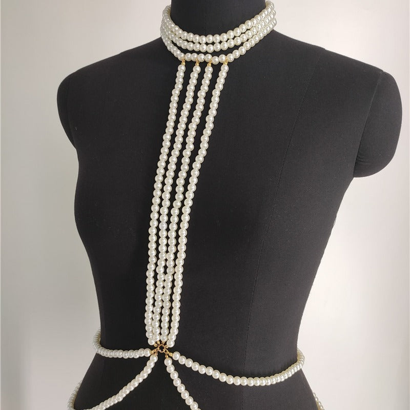 Sexy Bikini Pearl Chest Chain