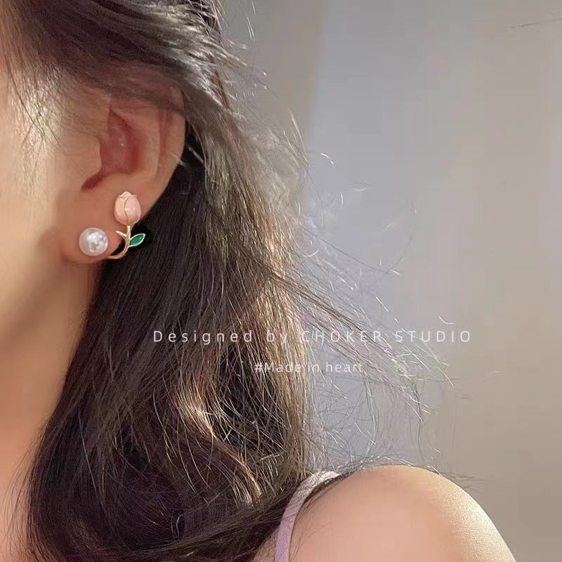 Pink Tulip Earrings