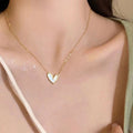 white heart pendent necklace