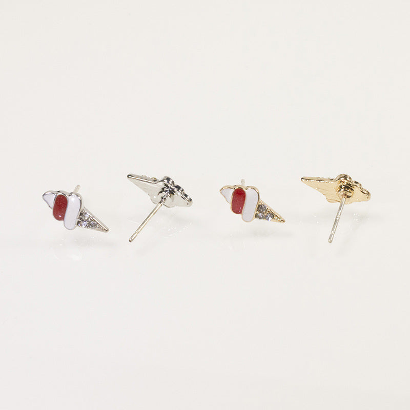 Rhinestone Ice Cream Stud Earring