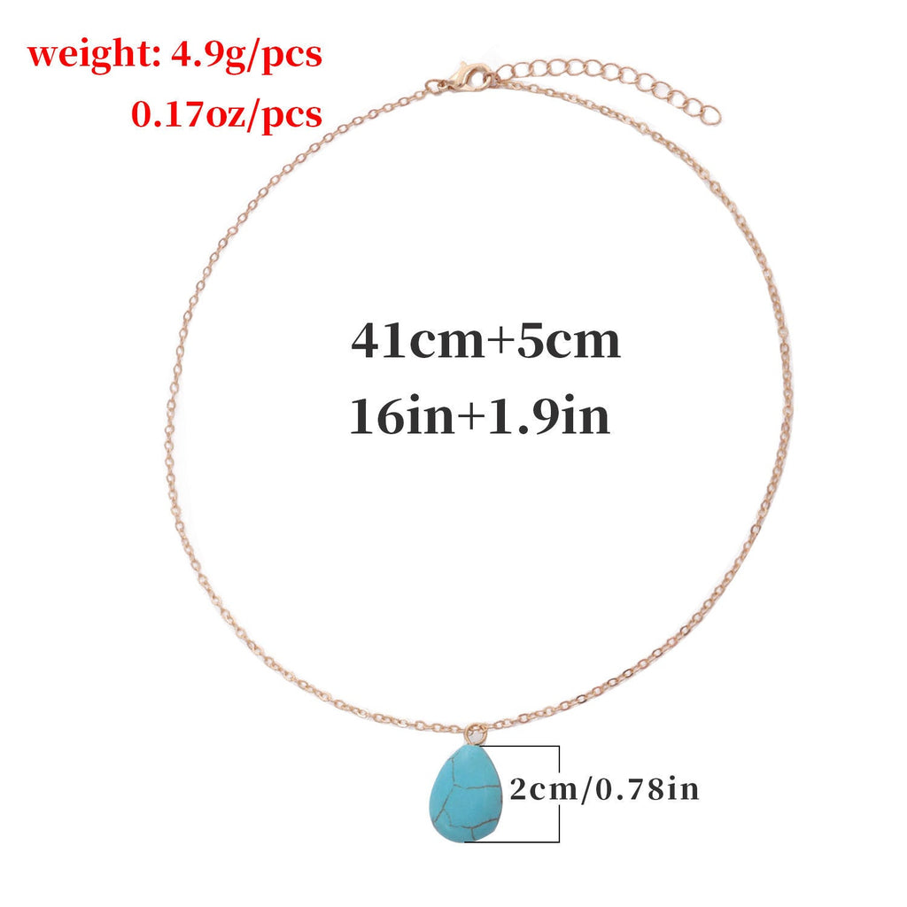 Turquoise Drop Pendant Necklace for Women