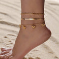 Figaro Chain Geometric Anklet Women Butterfly Tassel Multilayer Foot Chain