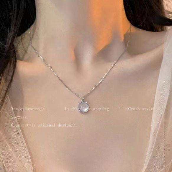 White Moonlight OPal Stone Necklace