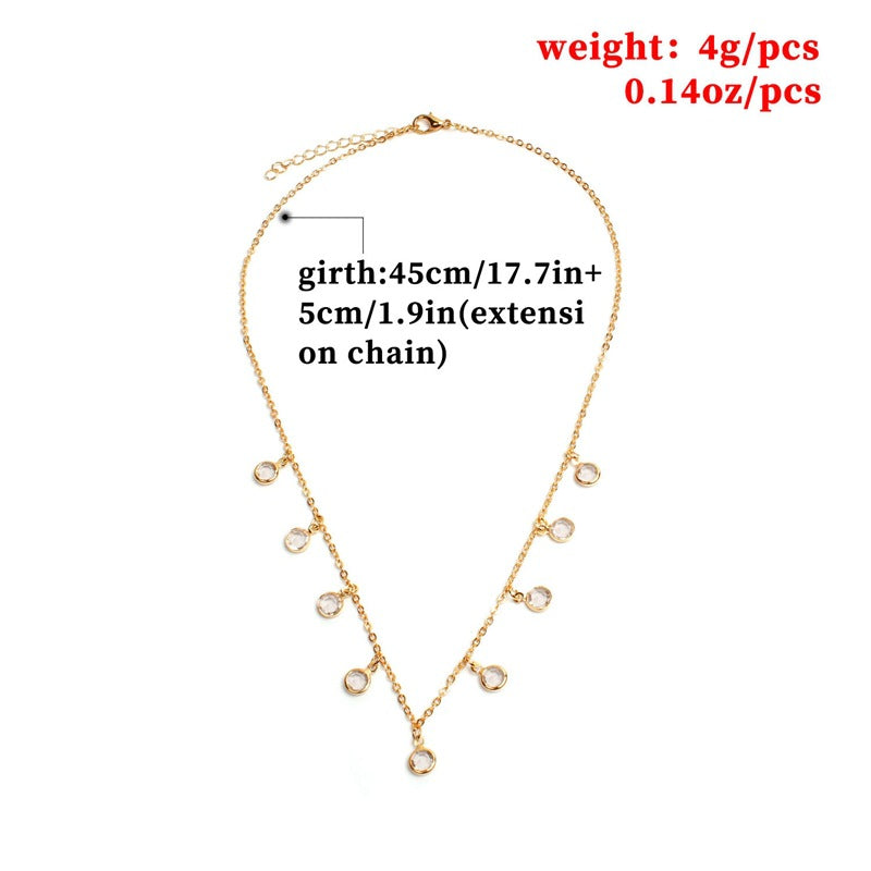 Round Rhinestone Pendant Necklace