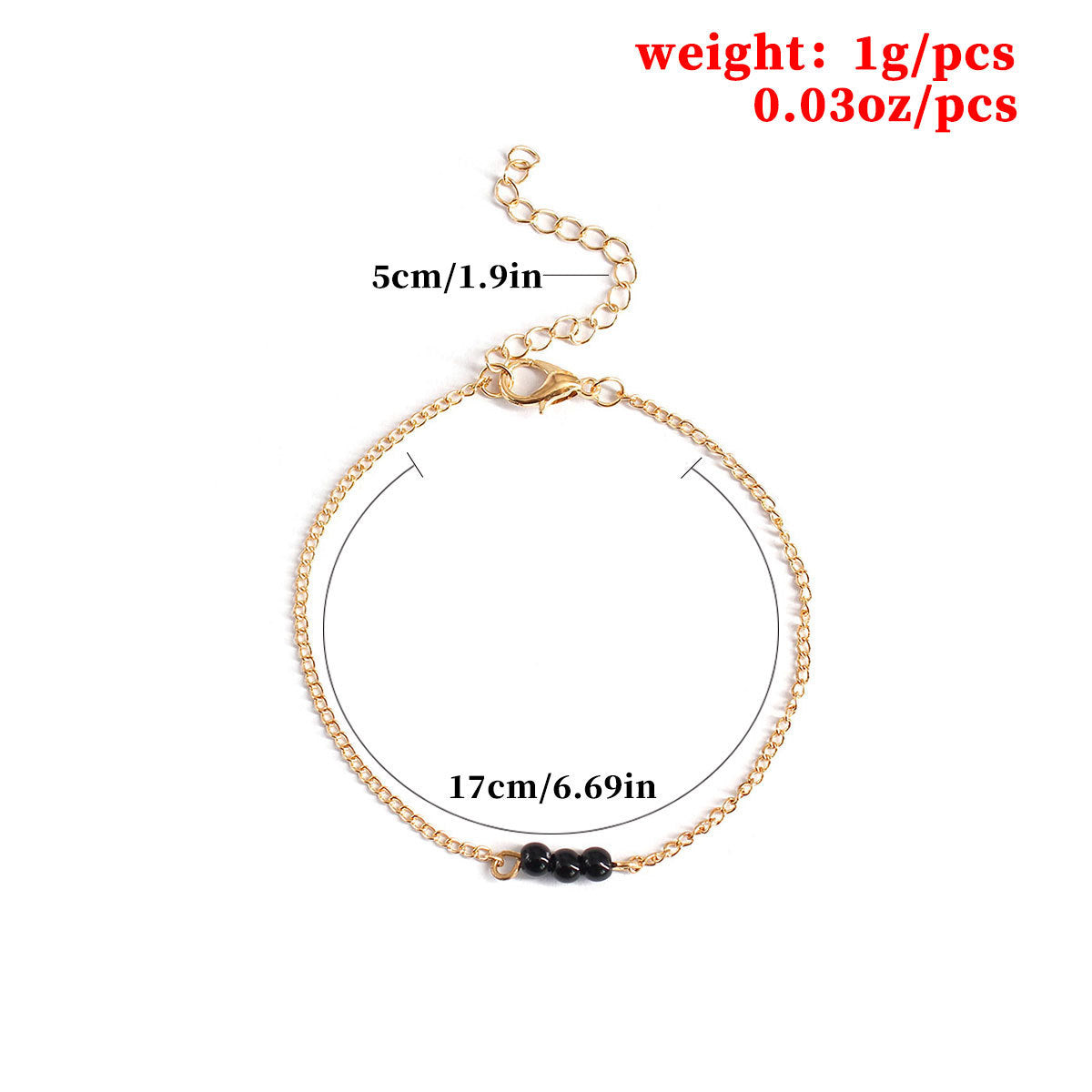 Black Bead Bracelet for Women