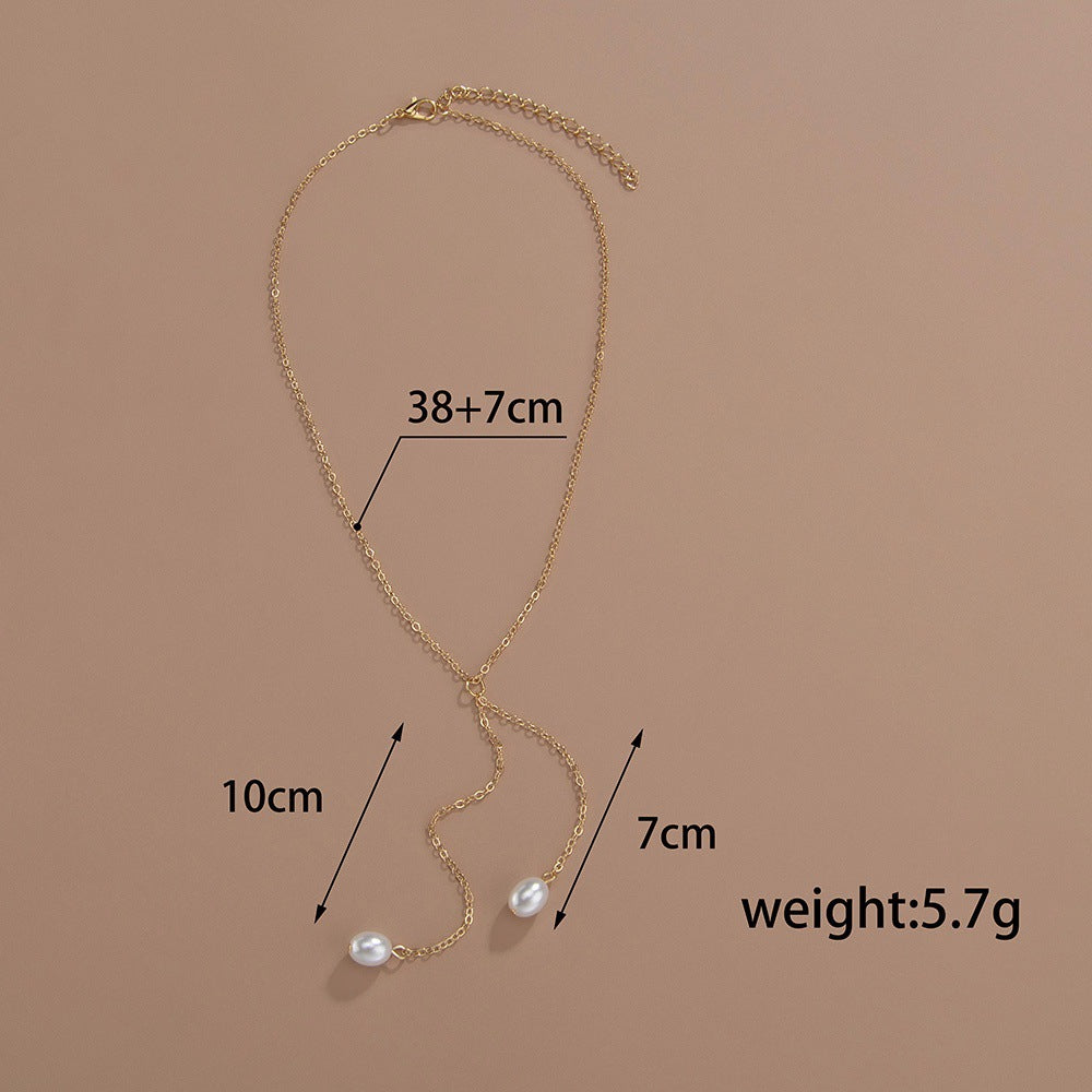 Pearl Long Chain Tassel Necklace
