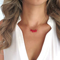 Red Coral Stone Lucky Necklace