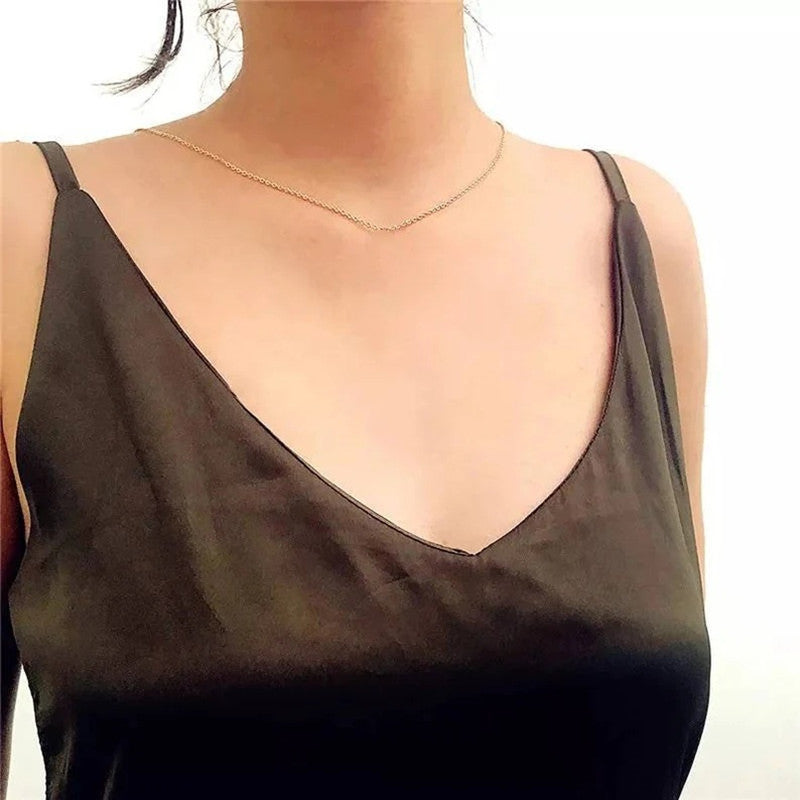 Crystal Tassel Pendant Necklace Back Chain for Women