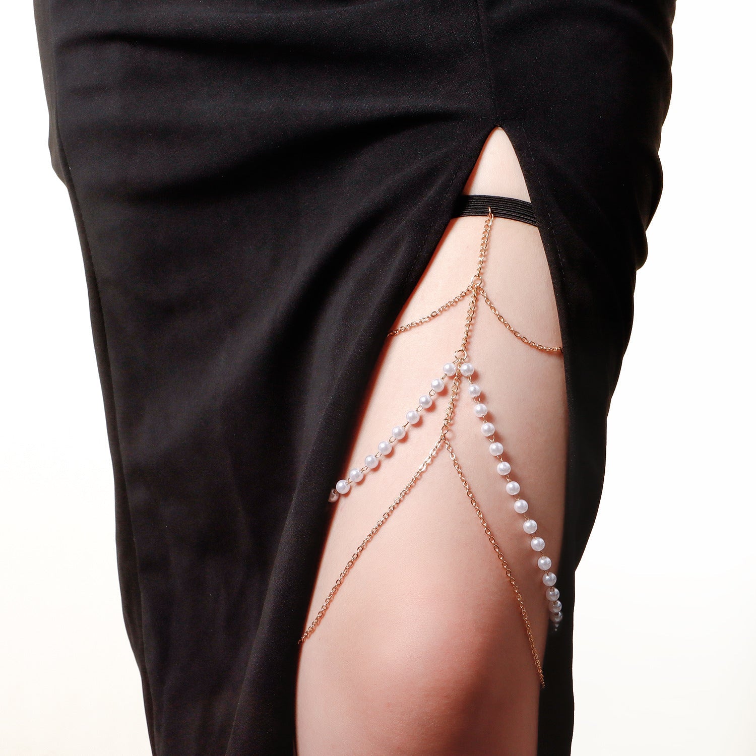 Sexy Beach Body Chain Nightclub Party Multi-layer Pearl Leg Chain