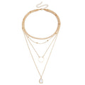Water Drop Stone Circle Fashion Pendant Necklace