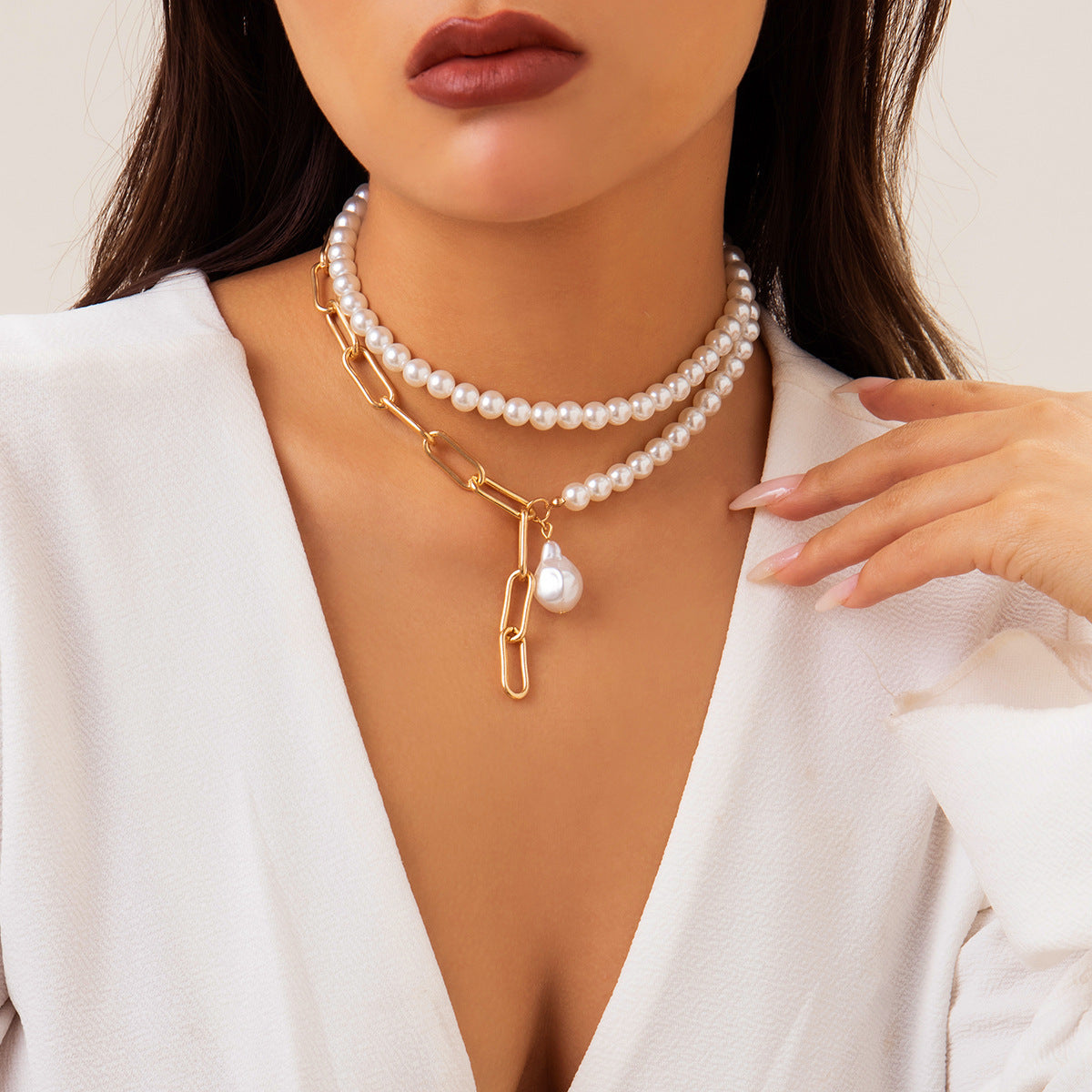 Baroque Pearl Necklace Vintage Sweet