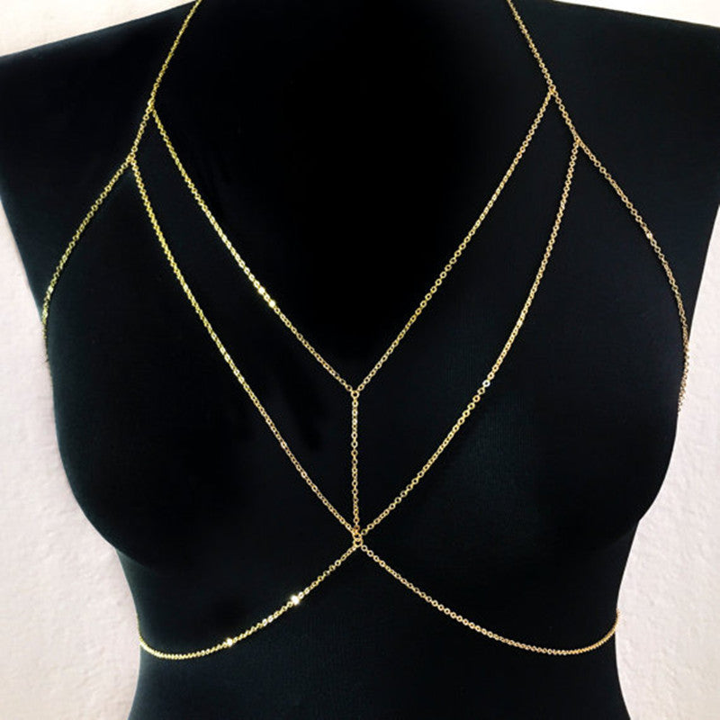 Double Layer Chain Bra Body Chain