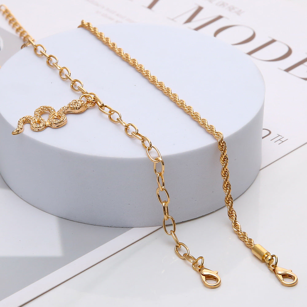 Bohemian Layered Snake Anklet Summer Beach Anklets Jewelry