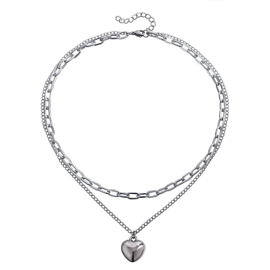 Double Layer Steel Necklace love Necklace
