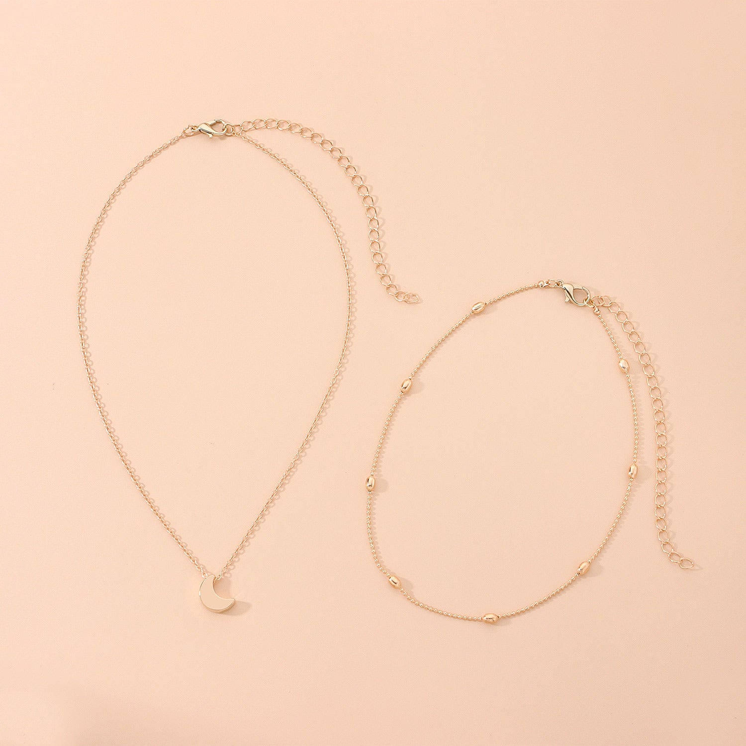 Moon Charm Double Layer Necklace