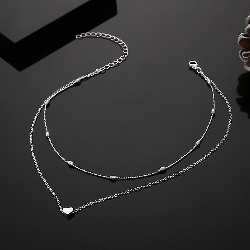 Double Layer Chain Heart Necklace