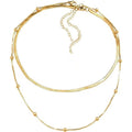 Double Layer Snake Chain Choker Round Bead Chain Necklace