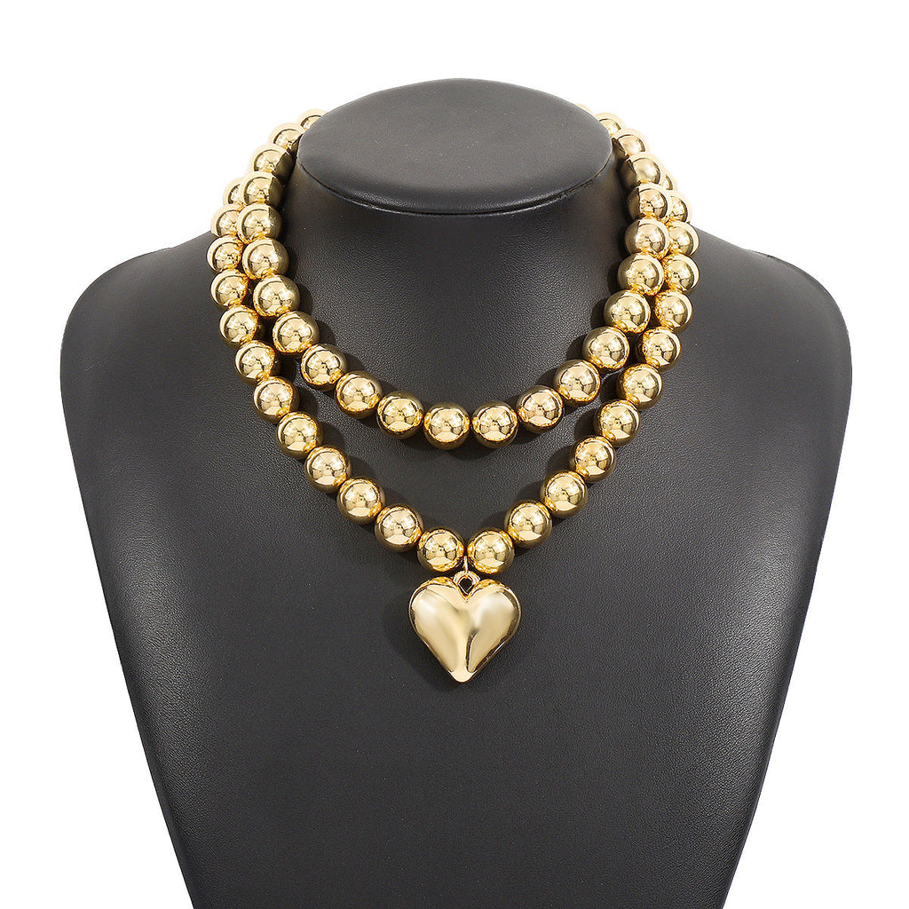 Multi-Layer Round Bead Chunky Necklace
