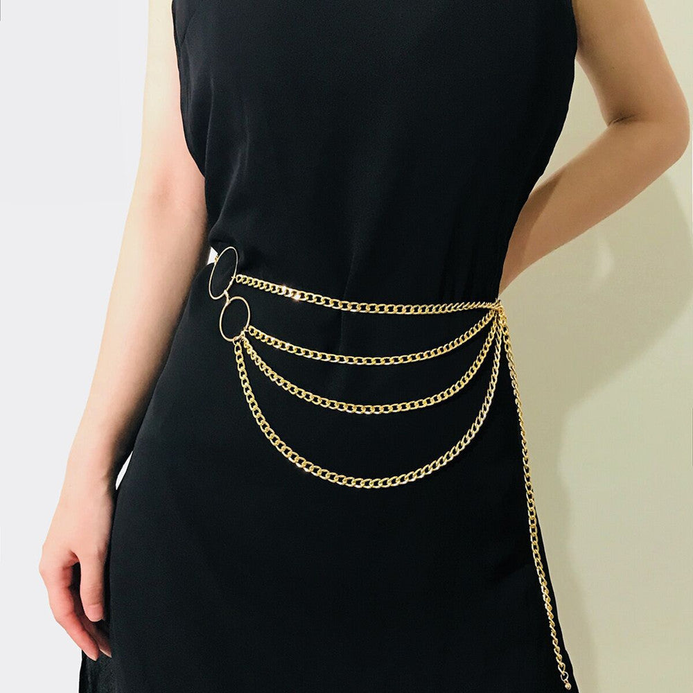 Metal Body Chain Tassel Multilayer Sexy Waist Chain Jewelry