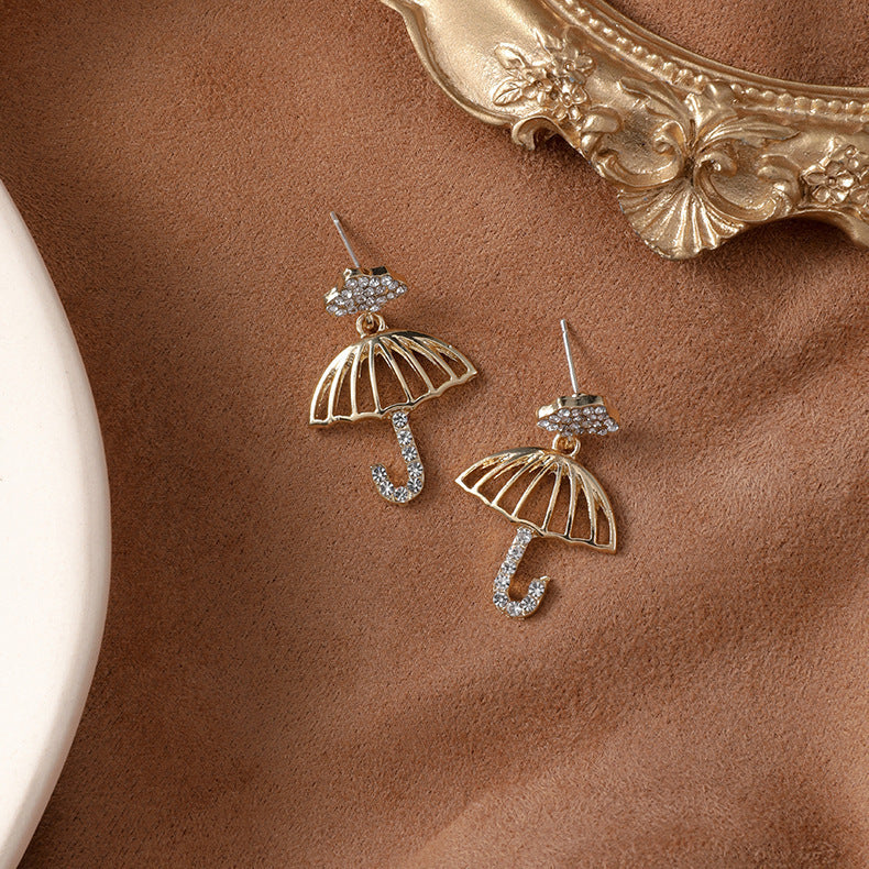 Rhinestone Umbrella Earring