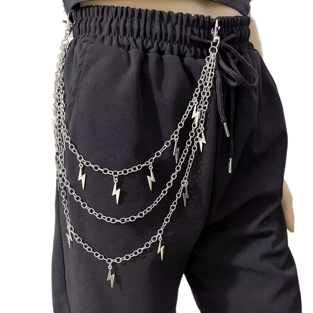 Lightning Pendant Metal Waist Chain