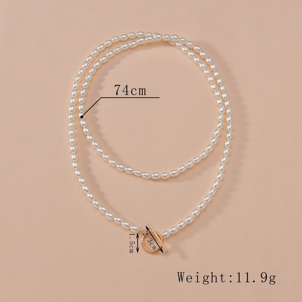 Vintage Women Baroque Pearl Necklace Exaggerated White Faux Choker