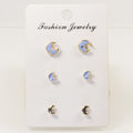 Star Moon Stud Earrings Set