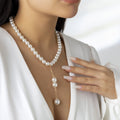 Women Pearl Bead Multi-layer Collarbone Chain Necklace